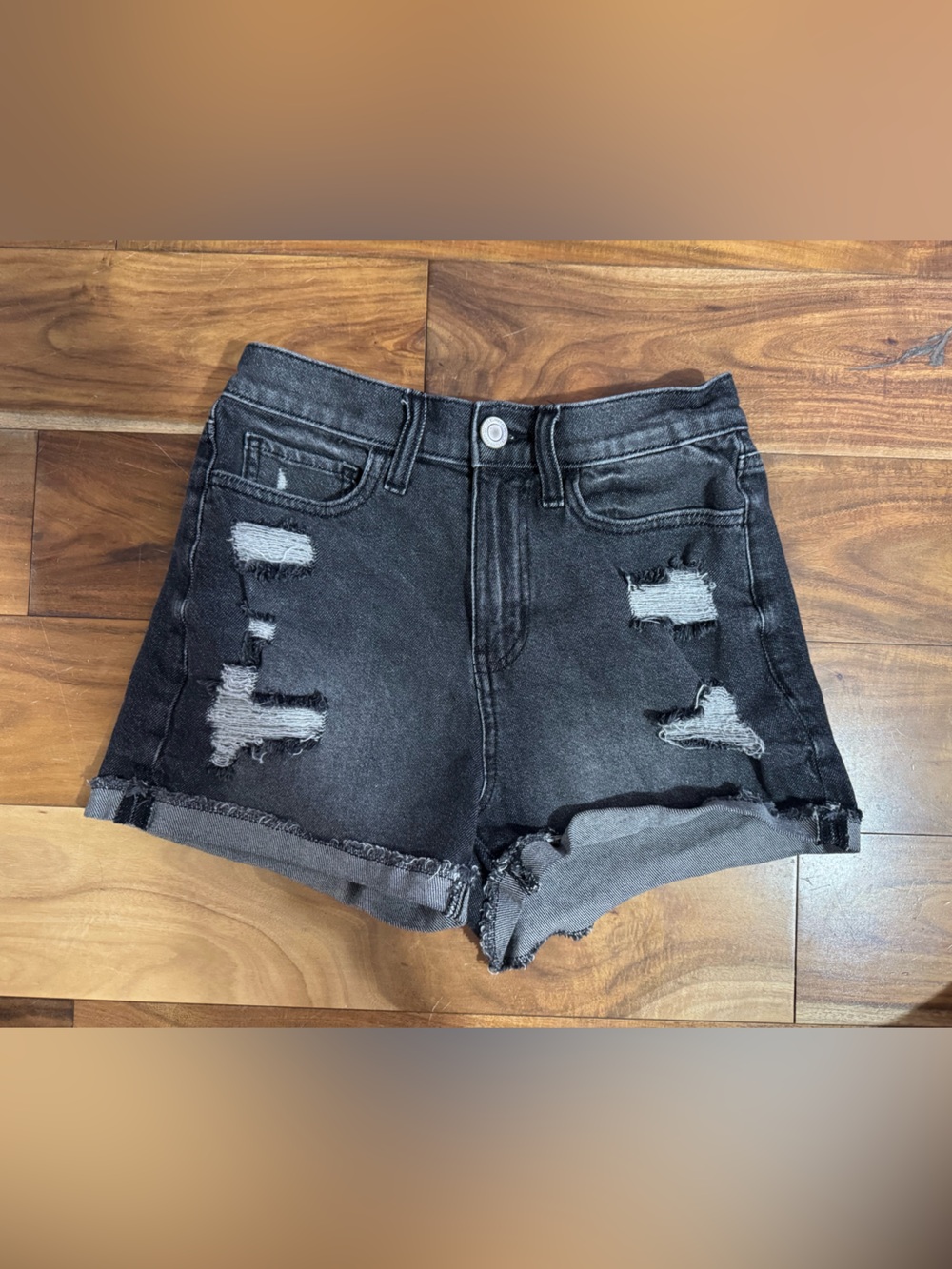 SO Black Distressed Women's Denim Shorts